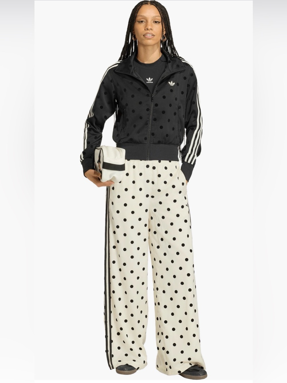 ADIDAS NWT SATIN POLKA DOTS TT TRACK TOP JACKET - Picture 2 of 7